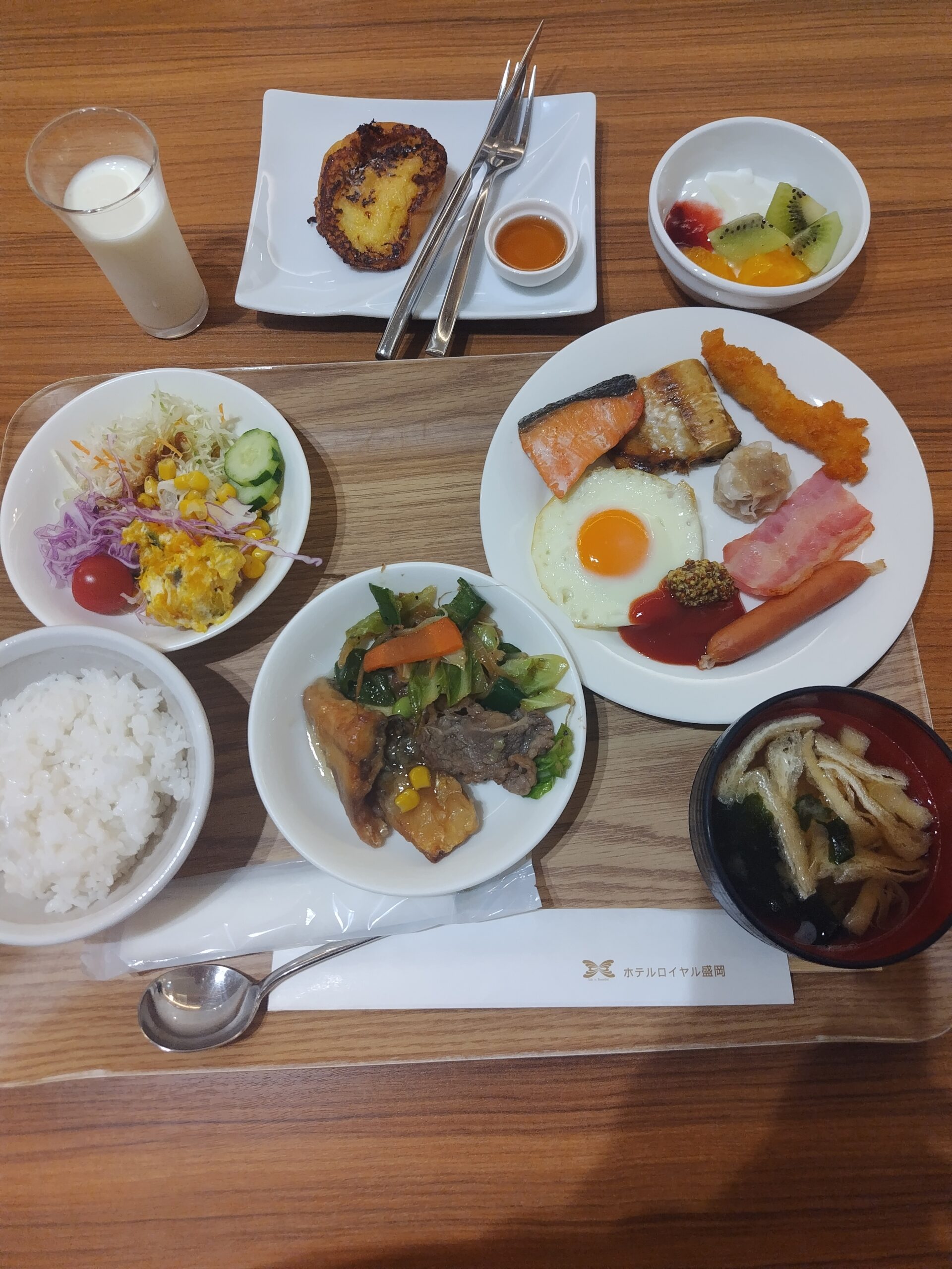 ホテルロイヤル盛岡の朝食バイキングの一例